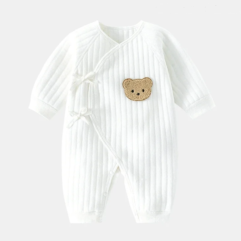 Barboteuse Blanche Nounours – Bébé Unisexe 0-18 mois