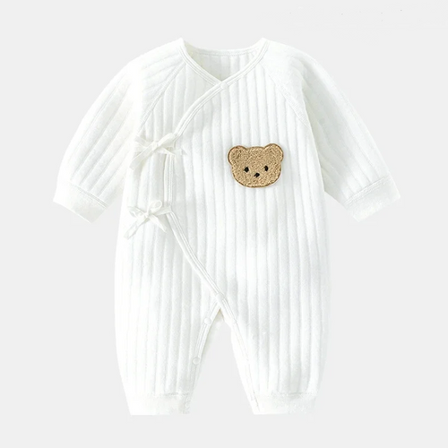 Barboteuse Blanche Nounours – Bébé Unisexe 0-18 mois