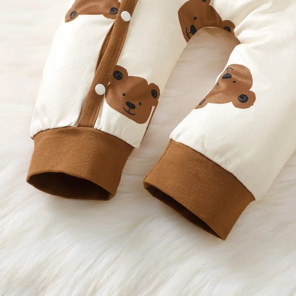 Barboteuse Nounours + Bonnet – Bébé Unisexe 0-18 mois